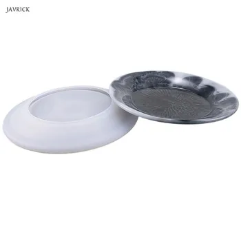 

JAVRICK Crystal Epoxy Mold DIY Handmade Round Flat Plate Brightening Mirror Plates Silicone Mould