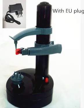 Black with EU plug Многофункциональная электрическая Овощечистка для фруктов и овощей, автоматическая Овощечистка для яблок, кухонный инструмент, картофелечистка, пилинг машина с лезвием - Цвет: Black with EU plug