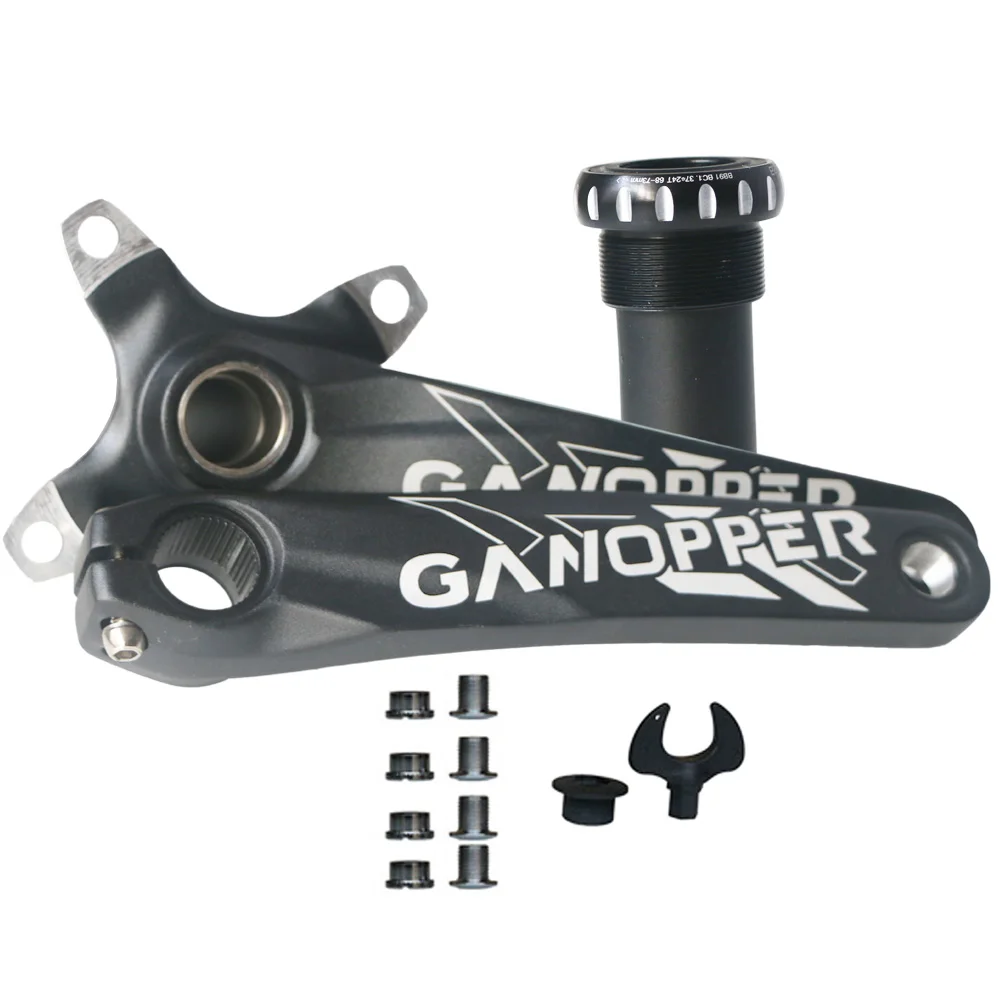 black crank with BB 175, набор для горного велосипеда MTB, дорожный горный шатун, 104BCD, цепное колесо, 30T 32T 36T 38T 42T 7075, алюминиевая узкая широкая цепная цепь, запчасти - Цвет: black crank with BB