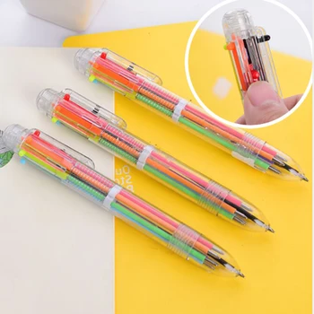 

Multi-color 6 in 1 Color Ballpoint Pen Ball Point Pens Kids School Office