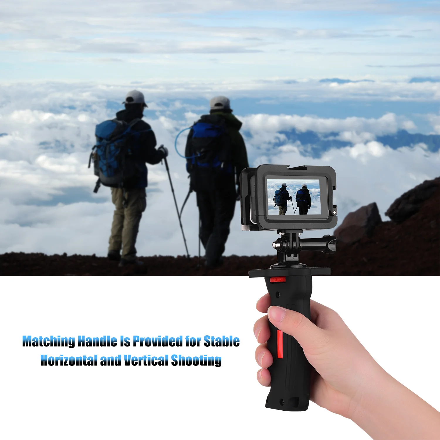 Andoer металлическая клетка для камеры, совместимая с OSMO ACTION Vlogging, чехол для съемки с креплением для холодного башмака, винтовые интерфейсы 1/4