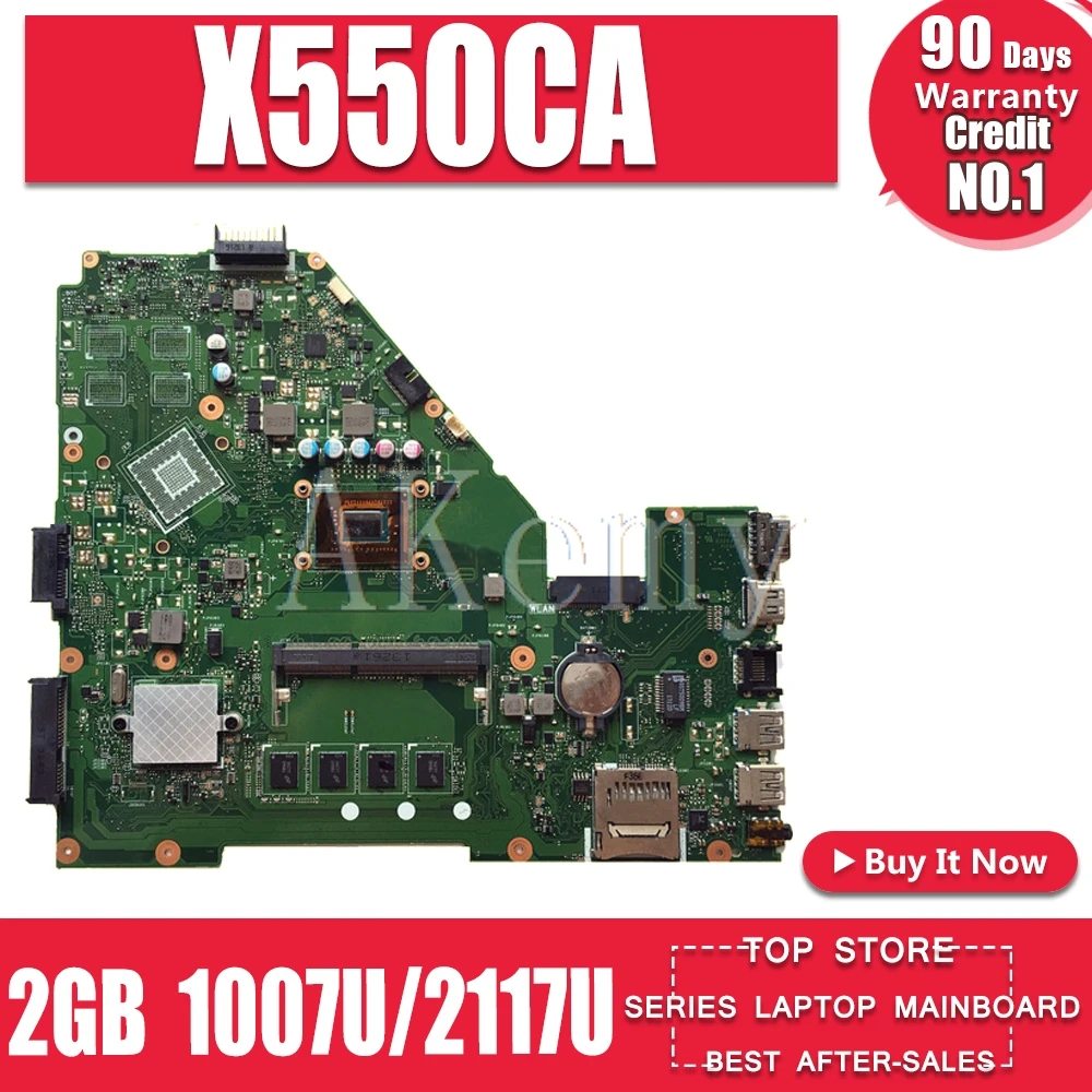 Akemy X550CC материнская плата для ноутбука ASUS X550CA X550CL R510C Y581C X550C A550C оригинальная материнская плата 2GB-RAM 1007U/2117U Процессор