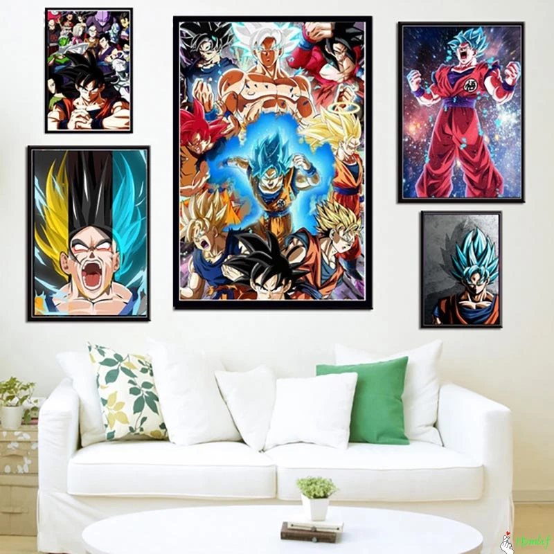 Алмазная живопись полный квадратный Dragon Ball Z Goku японский Холст Искусство вышивка