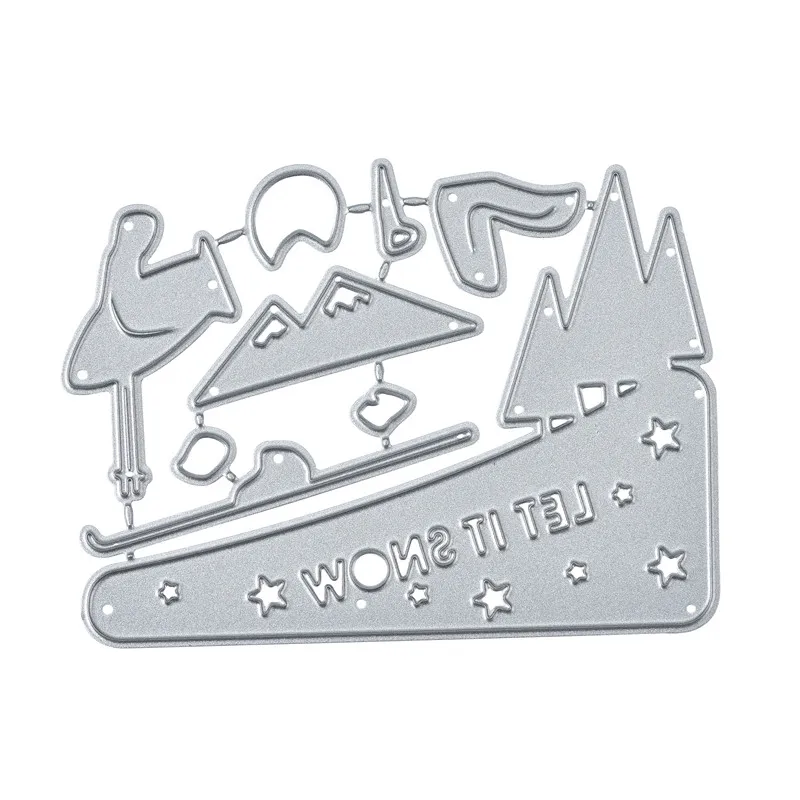 

Naifumodo Christmas Sking Dies Metal Cutting Dies New 2019 for Card Making Scrapbooking Embossing Die Cut Stencil Craft Dies