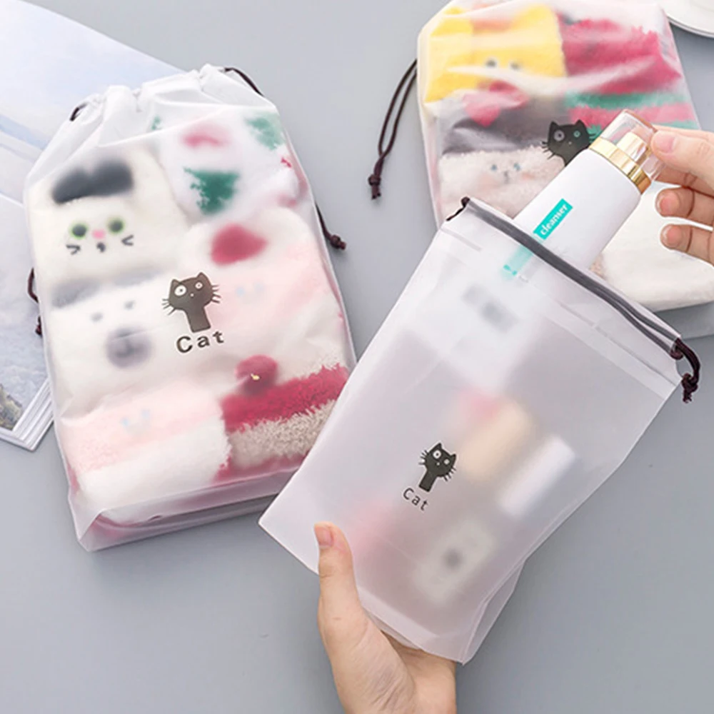 

Cartoon Cat Waterproof Make Up Box Transparent Travel Cosmetic Bag Make Up Case Beauty Wash Organizer Toiletry Storage Kit Box