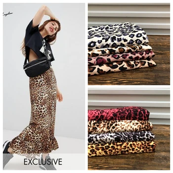 

Spring Summer WOMEN'S Dress Leopord Pattern Cloth Thin Non-transparent Shirt Skirt Dress Fabric Hot Selling/1m