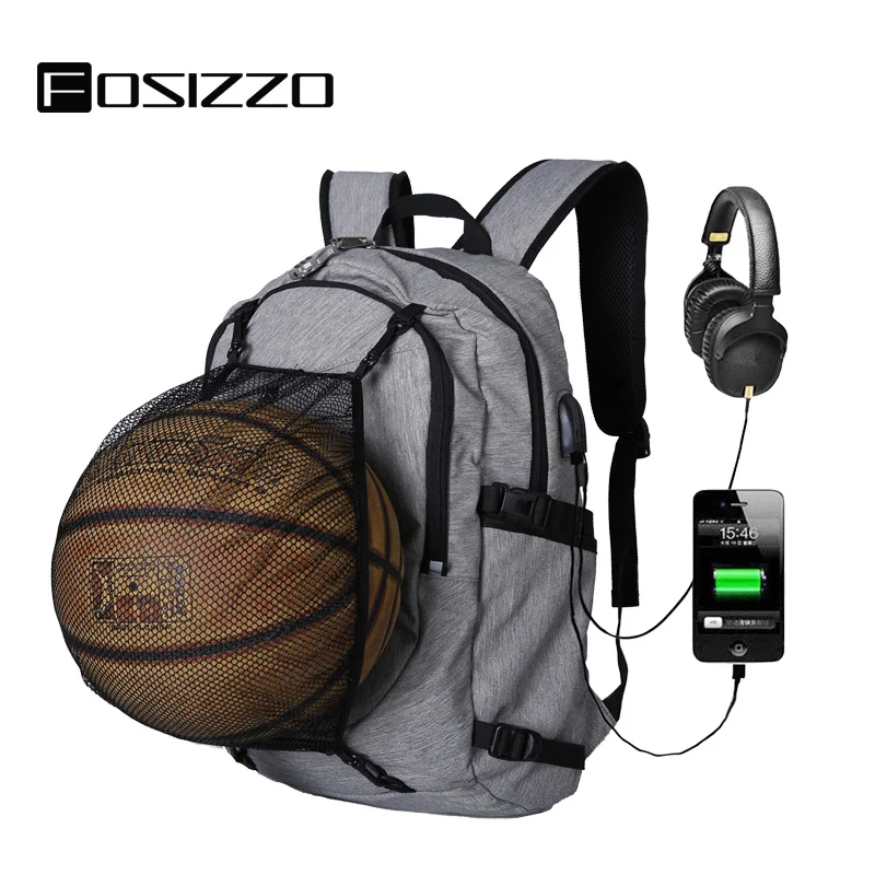 

FOSIZZO Laptop Backpack College School Bag with USB Charging Port and Headphone Jack Water Resistant School Rucksack Sac FS4017