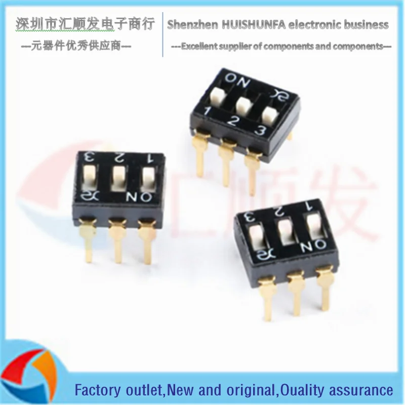 

DSIC03LHGET 2,54 мм Шаг 3-значный высокий push in-провал линии switch/DIP code switch