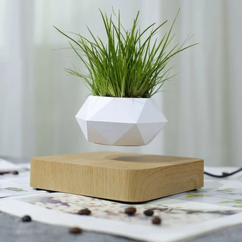 

Levitating Air Bonsai Pot Rotation Flower Pot Planters Magnetic Suspension Floating Pot Potted Plant Home Desk Decor