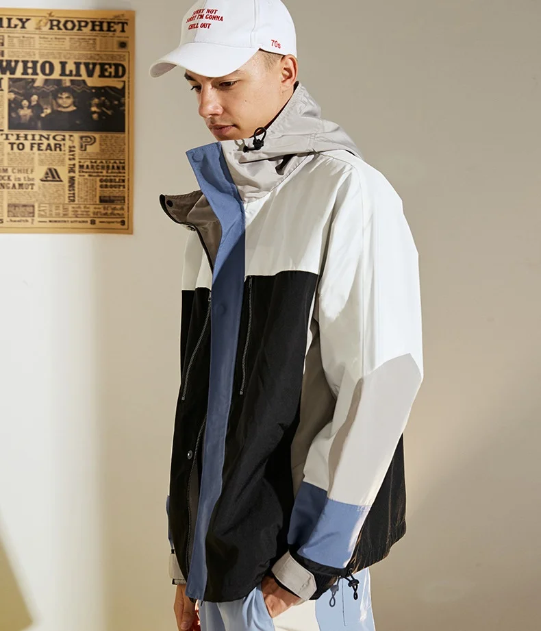 

Yasword Patchwork 2019 Autumn New Hooded Jackets Men Casual Fashion Coats High Quality Brand Clothing Windbreaker