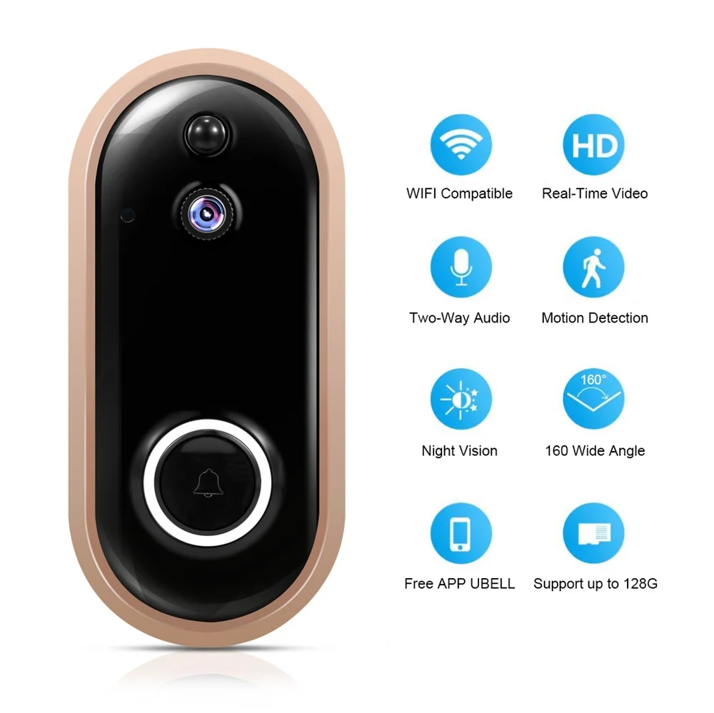

Smart WIFI Doorbell Video Visual Intercom Video Door Phone 1080P 2.4GHz WIFI Doorbell Camera IR Remote Record Monitoring