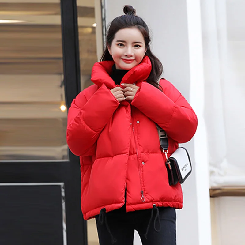 Красный Зимняя куртка для женщин, высокое качество, пуховик для женщин, новинка, длинный тонкий однотонный цвет, женские куртки на молнии, меховой воротник, женский пуховик - Цвет: Красный