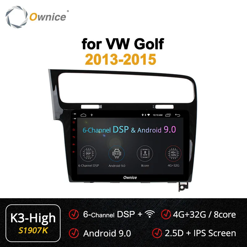 Ownice K1 K2 K3 Восьмиядерный 10," Android 9,0 автомобильный DVD GPS Navi для VW Golf 7 Радио стерео с 2 Гб оперативной памяти поддержка 4G SIM DAB