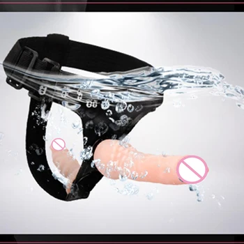 Strap On Realistic Double Dildo Pants For  Woman Men Couples Dildo Panties For Lesbian Gay Flesh purple Vibrator Dildo For Gay 4