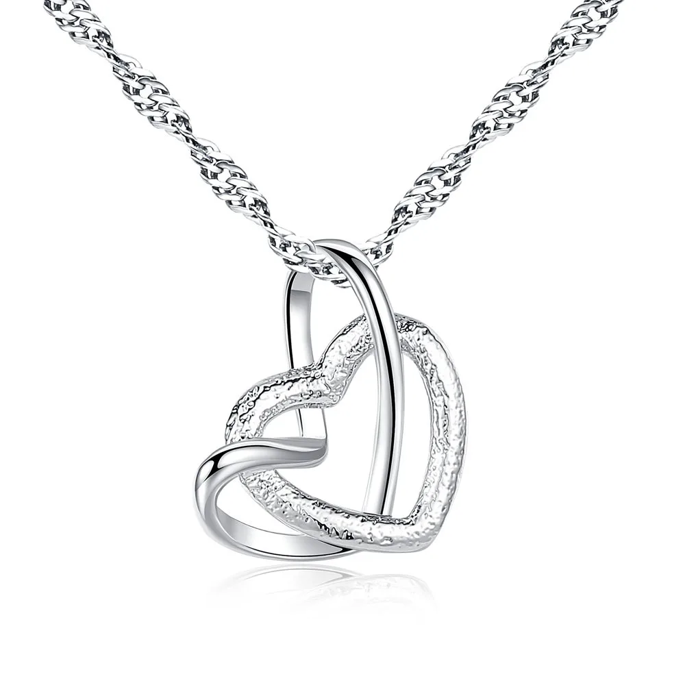 

SBN009 Platinum double-center Pendant Necklace with elegant clavicle