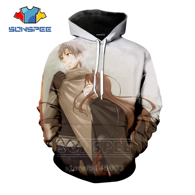 Толстовки Spice and Wolf, новинка, для мужчин и женщин, аниме, толстовка, 3D принт, унисекс, с длинным рукавом, в стиле хип-хоп, уличная одежда, топы, пуловер с круглым вырезом, C109 - Цвет: 2