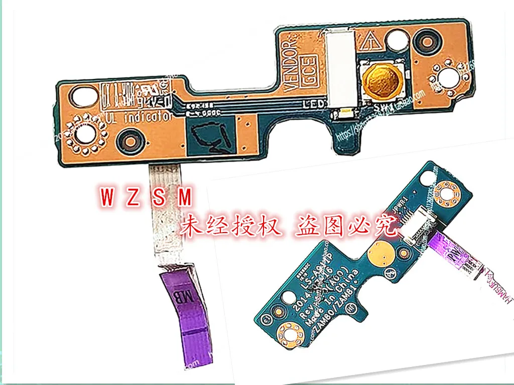 

NEW For DELL Latitude E5540 E5550 power button switch board with cable VF9MX ZAM80 ZAM81 LS-A911P