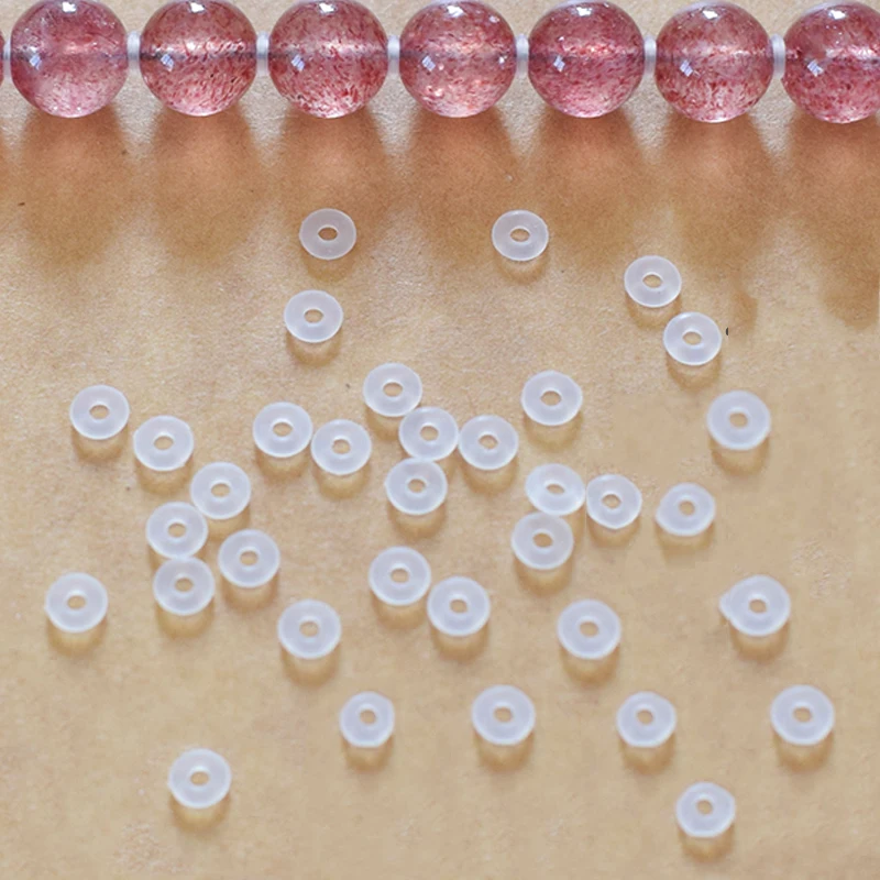 100pcsUltrathinTransparentSiliconeRubberStoppersRingAntifrictionBeadSpacerCharm