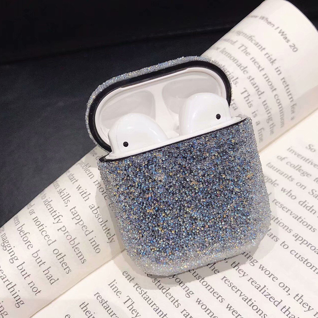 Crystal Sparkling Diamond Cases For Airpods Case 1 2 Protective Earphone Cover Earphone Accessories Airpods Charging Box