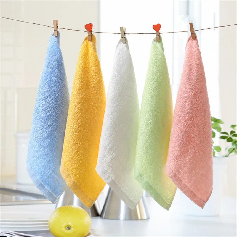 

Cotton Face Towel Border Solid Color Soft Comfortable Convenient Gentle Skin Baby Child Bathroom Travel Hand Towel 25x25cm
