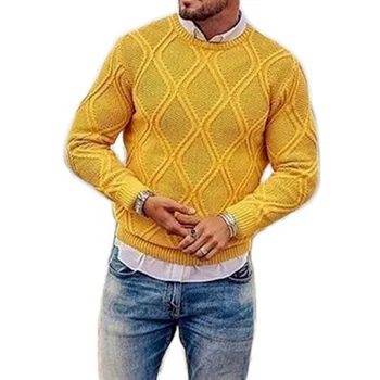 

Knitted Ribbed Men Sweater Casual O Neck Jumper Vintage Pullover Sweater Mens Slim Fit Pull Homme Autumn Winter Knitwear Tops