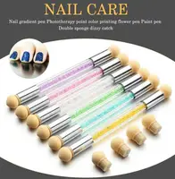 baby boomer sponge Gradient Brush With 4 Replace Sponge Heads Glitter Powder Dotting Gradient Pen Sponge Nail Art 1