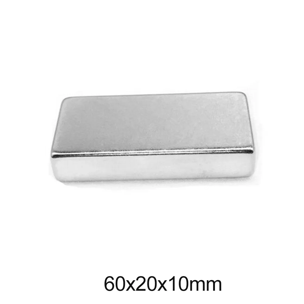 1 ~ 5 шт. 60x20x10 сверхпрочная неодимовая магнитная лента Постоянный Магнитный блок