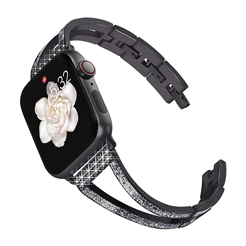 Metal strap for Apple Watch strap 7 6 5 4 SE 3 44mm 42mm 38mm 40mm for  Herringbone bracelet stainless steel strap Accessories