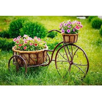 

Vinyl spring grass flowers bicycle Photography Backdrop Photo Background for Party Background for Photo Studio