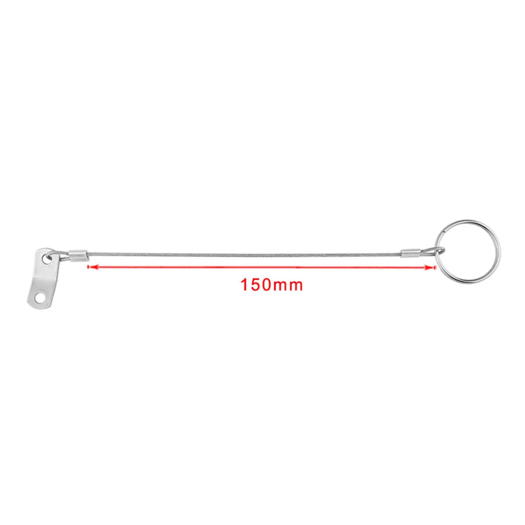 316SS Quick Release Pin Lanyard for Boat Bimini Top Deck Hinge Marine Accessories-150mm 6 inch