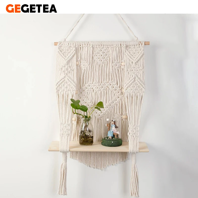 Nordic Bohemian European Style Tapestry Wall Hanging Storage Rack Artificial Woven Murals Living Room Bedroom Decoration | Дом и сад