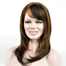 Парик из натуральных волн, Длинные Синтетические волосы, F1b/27, смешанный черный парик из каштановых волос, высокотемпературный волоконный женский парик для косплея, 0224