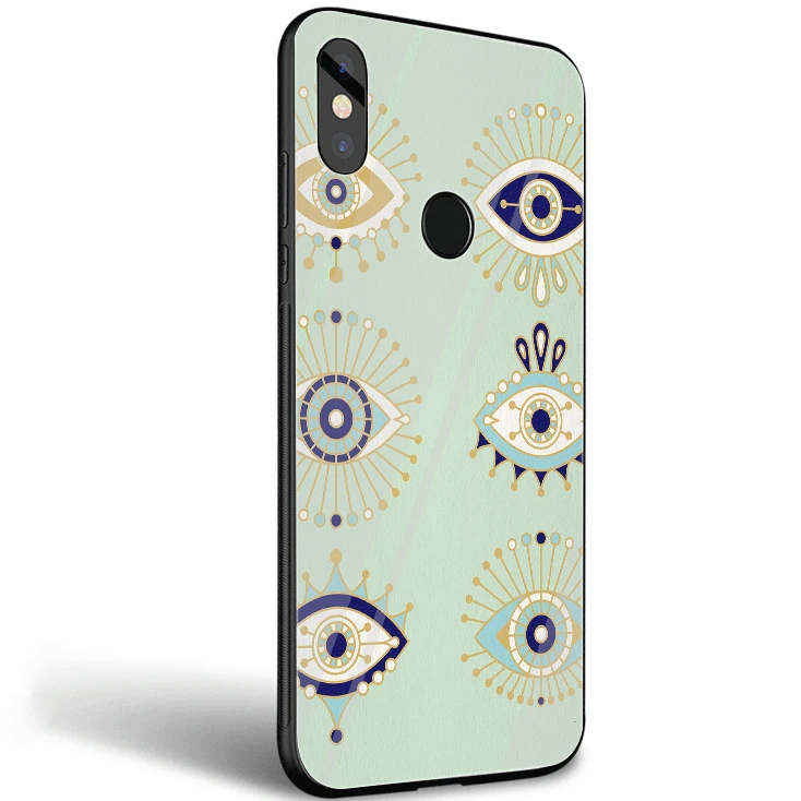 Стеклянный Чехол для мобильного телефона для Xiaomi Note 5 6 7 Pro F1 A1 A2 4X5X6X9 чехол TPU Evil Eye illustration Shell - Цвет: G9