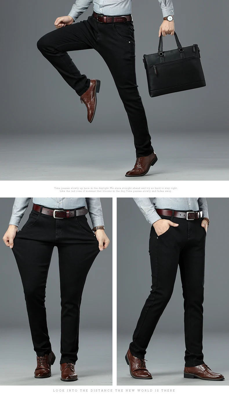 Xuan Sheng, синие, черные мужские джинсы,, классические, тонкие, Осенние, тянущиеся, прямые, повседневные, модные, плотные, длинные штаны, уличная одежда, новые джинсы