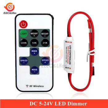 

Mini DC 12V LED Controller Dimmer 6A Wireless RF Remote to Control Single Color Strip Lighting 3528 5050 5630 2835 LED Strip