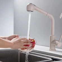 360-degree rotating pull faucet, can change the water mode, kitchen sink accessories