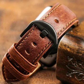 

Newest Suit For Mechanical Watch Replacement Leather Watch Strap 20/22MM Men's First Layer Cow Leather Watch Strap