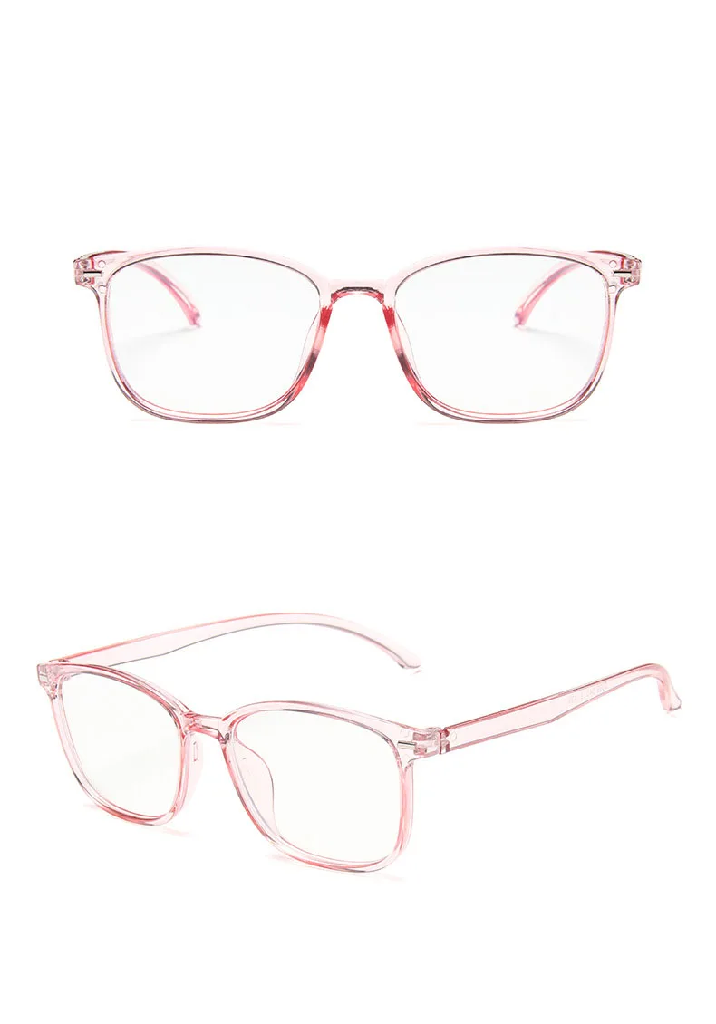 Модные женские прямоугольные очки оправа мужские черные очки оправа винтажные Квадратные прозрачные линзы очки Оптические очки оправа Gafas - Цвет оправы: TR Pink