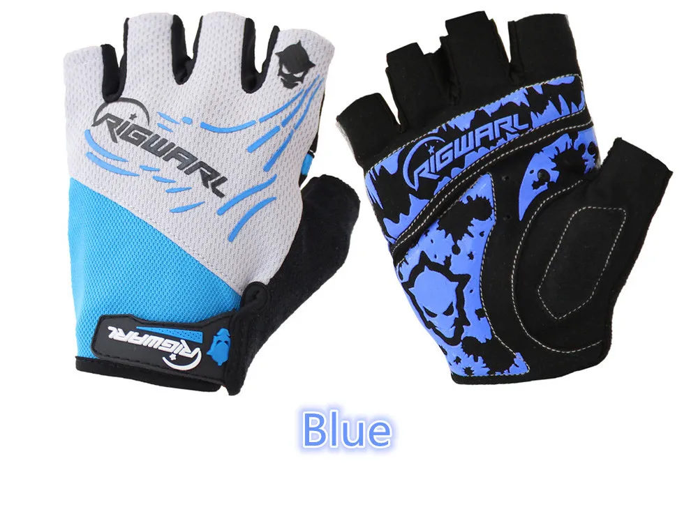Водонепроницаемые прочные мужские спортивные полпальца Противоскользящий гелевый коврик перчатки для рыбалки снасти для фитнеса спортивные рыболовные снасти - Цвет: Синий