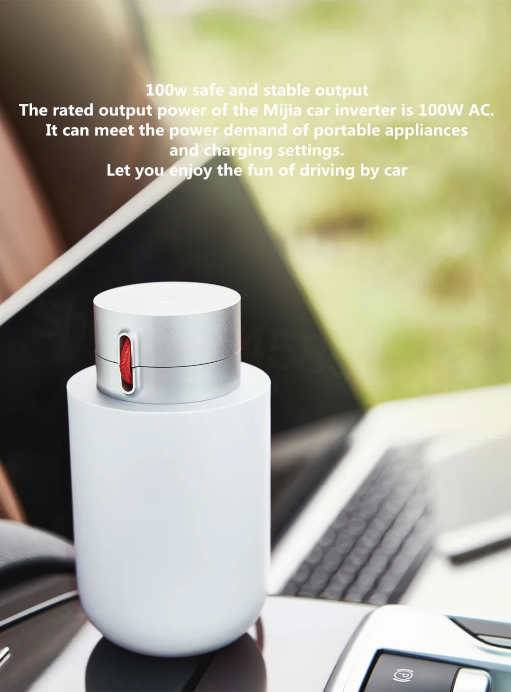 Original Xiaomi Mijia 100W Portable Car Power Inverter Converter DC 12V to AC 220V with 5V/2.4A Dual USB Ports Car Charger