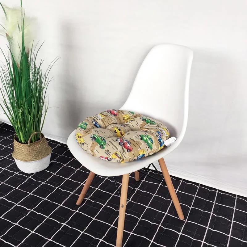 Мода мультфильм круговой подушки сиденья 40x40 см Открытый Патио Подушка на стул напольные подушки для сидения один кусок - Цвет: xiaoqiche