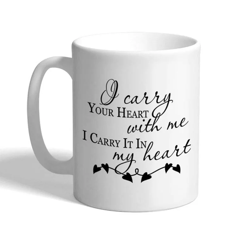 coffee mug Я несу ваше сердце W/ME я несу его в моем сердце керамическая кофейная чайная кружка чашка 11 унций-Праздничный Рождественский подарок для мужчин и женщин - Цвет: coffee mug