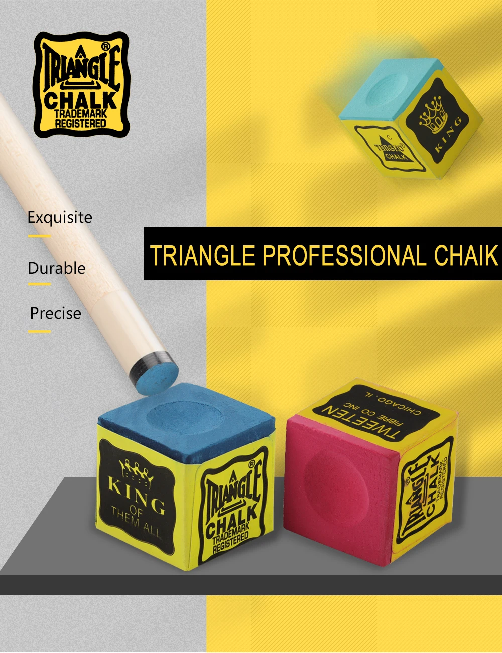 24 pcs of Triangle Chalk Cue Chalk Billiard, Snooker & Pool