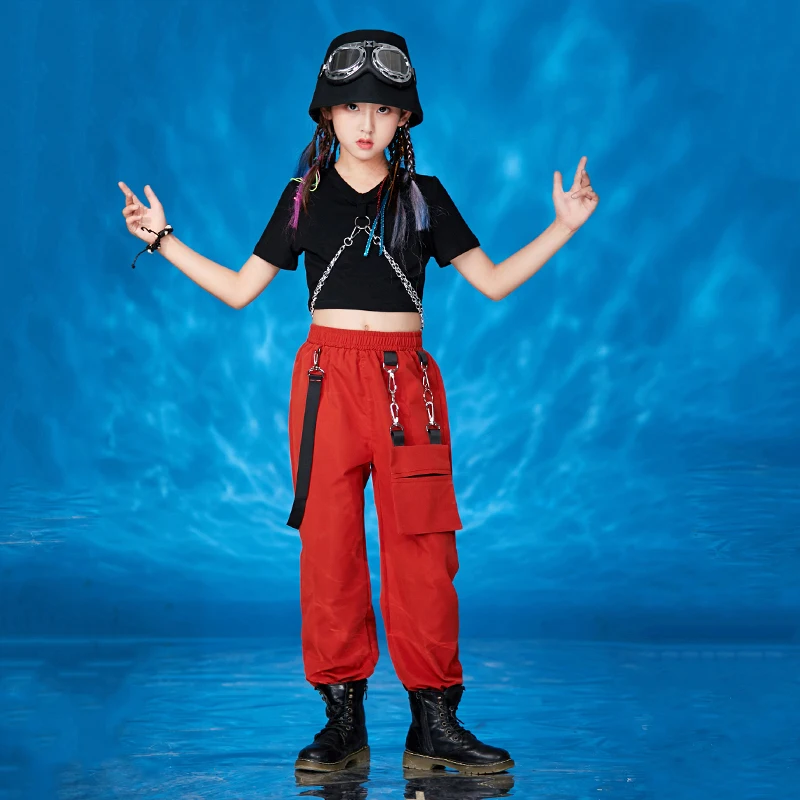 Танцевальные костюмы в стиле хип-хоп Детская уличная Одежда для танцев одежда