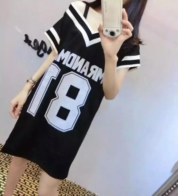 Женская летняя Корейская черная футболка повседневное свободное платье плюс большой размер Спортивная Беговая баскетбольная форма одежда Платья 5xl c. h. i. c