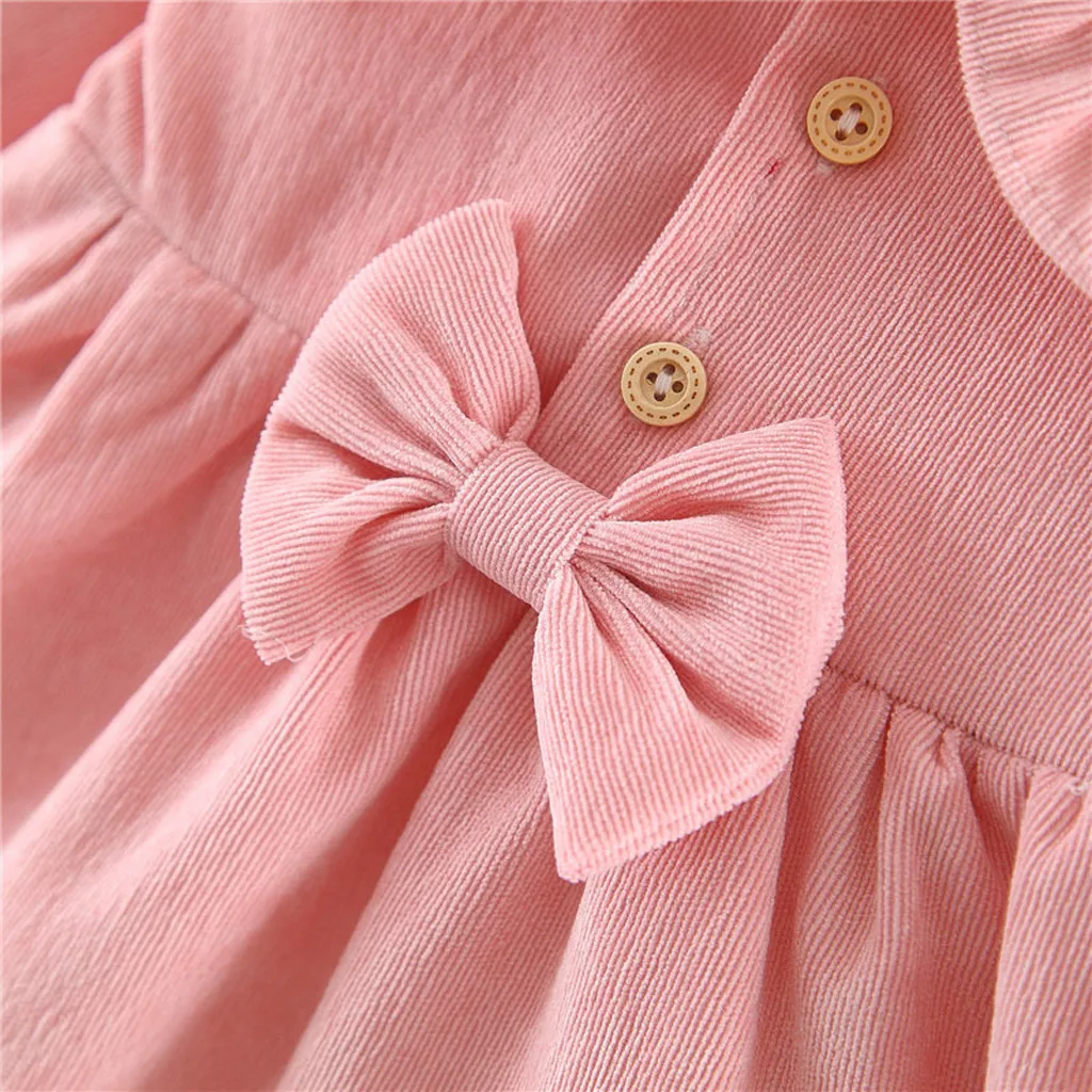 Платье для маленьких девочек платья для маленьких девочек vestido infantil vestidos infantil одежда batizad Повседневная однотонная одежда с длинными рукавами для детей от 12 месяцев до 3 лет Z4