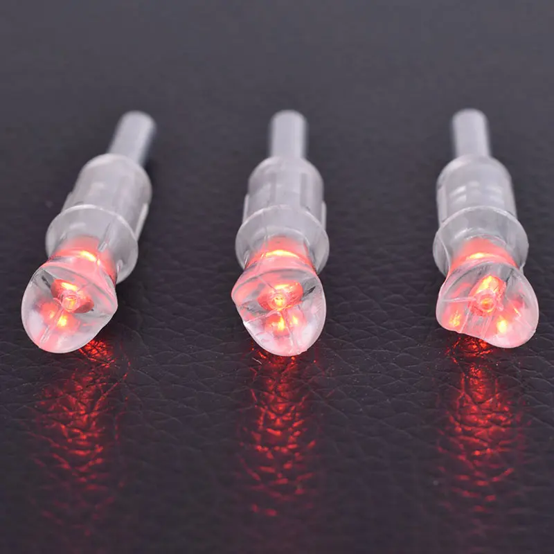 3pcs Red 3, 6 штук в партии, автоматически освещенные Охотный арбалет с употреблением желтого зубчика-стрелка носовой тетива активированный стрельба из лука светодиодная Стрелка НОК для ID7.6mm стрелка вал - Цвет: 3pcs Red