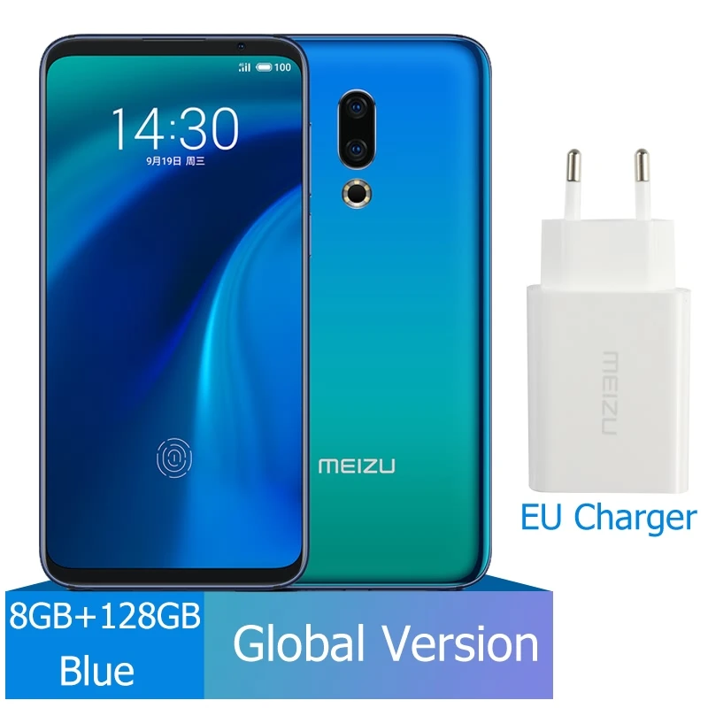 8GB 128GB Blue Meizu 16th 6 ГБ 64 ГБ 8 ГБ 128 ГБ, глобальная версия, мобильный телефон Snapdragon 845 Octa Core 16 Ом смартфон в-Экран, определение отпечатка пальца - Цвет: 8GB 128GB Blue