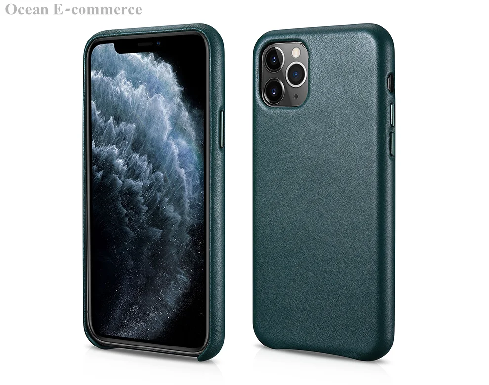 ICARER чехол из натуральной кожи для iPhone 11/Pro/Max, дизайн, металлическая кнопка громкости, чехол для iPhone 11 Pro, чехол