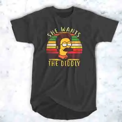 She want The Diddly Ned Flanders футболка в стиле хип-хоп хлопковая уличная | Мужская одежда